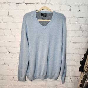 Nordstrom Mens Shop cotton and cashmere v-neck sweater size L